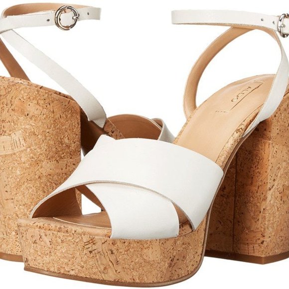 2 x 20 Aldo Rivalgo white leather and cork sandals - Picture 7 of 7